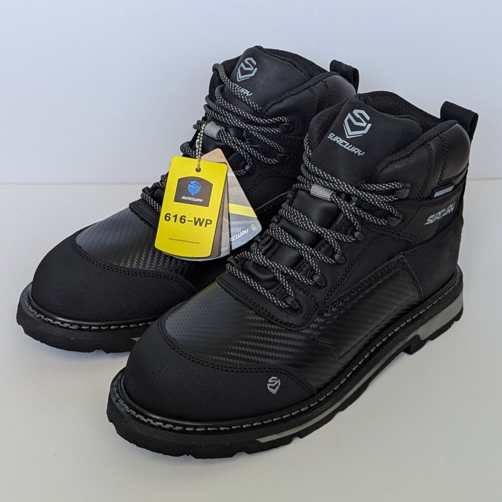 SUREWAY 6 Inch Heavy Duty Work Boots, Size 11, Leather, Soft Toe, Waterproof